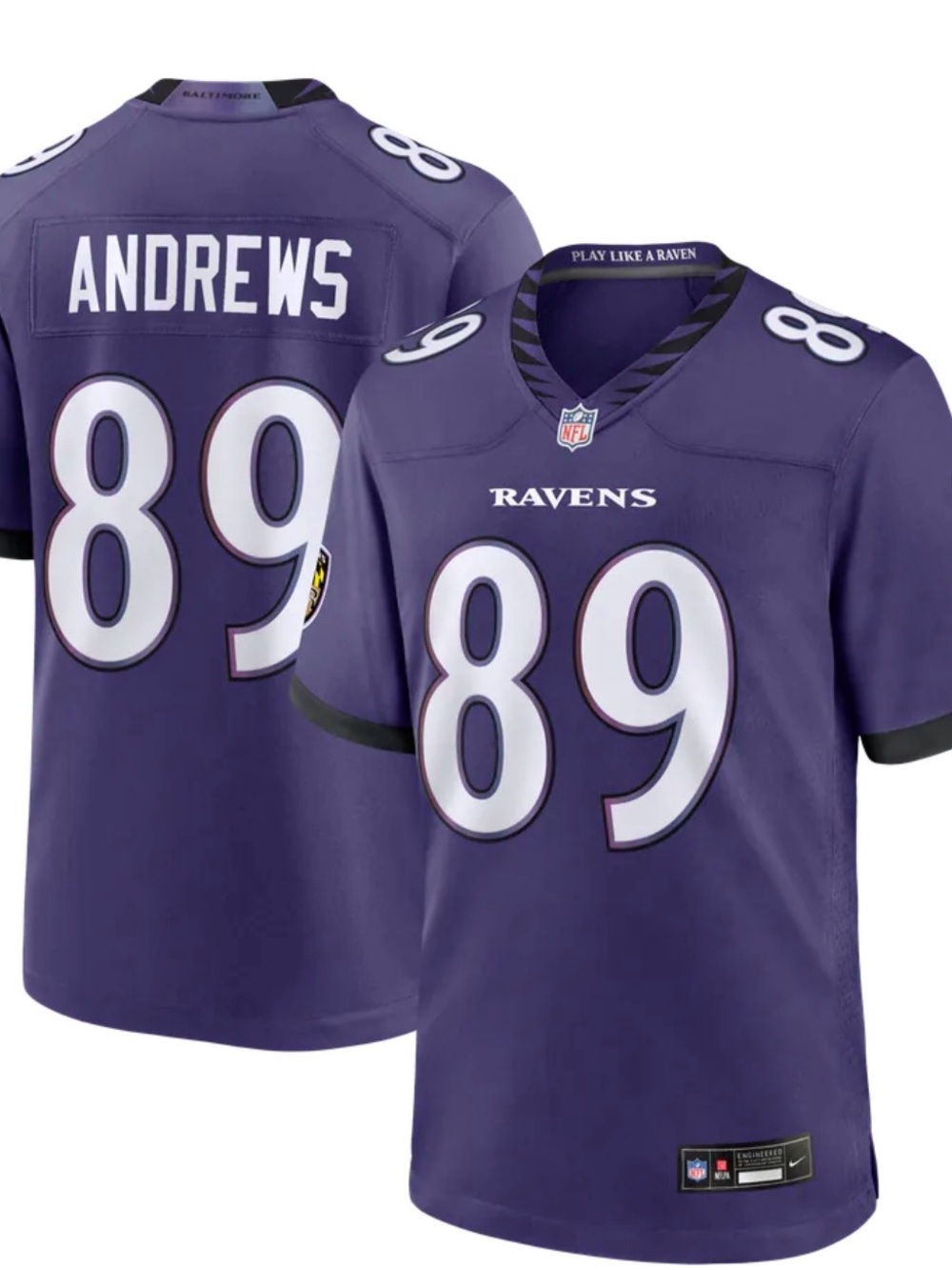 NFL Baltimore Ravens #89 Andrews Purple Men’s Jersey